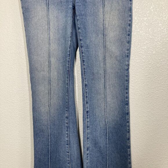 Revice Jeans Womens 30 Blue High Rise Flare Star Back Panel Seamed Stretch Denim - Picture 8 of 16